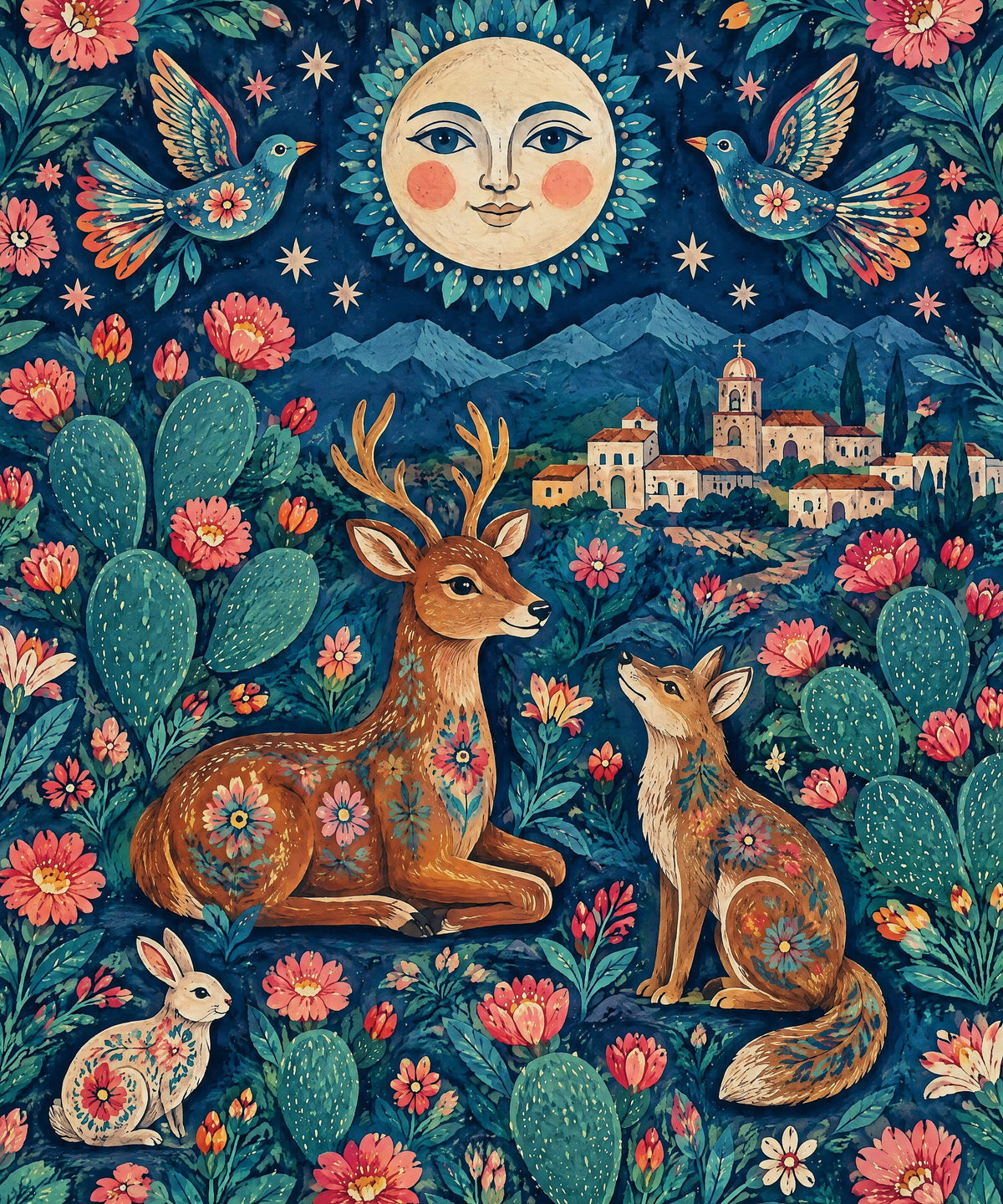 Luna sobre los nopales blanket, full design