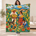 Amanecer de maiz blanket, held open