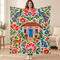 Casa entre flores blanket, held open
