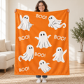 Ghost Boo - Orange blanket, held open