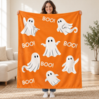 Ghost Boo - Orange blanket, held open