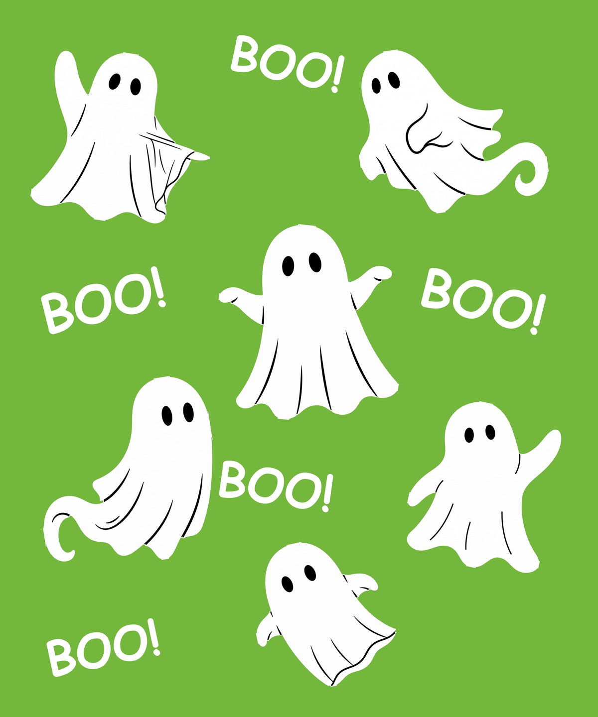 Ghost Boo - Green blanket, full design