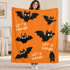 Let's Hang! - Orange blanket, held open