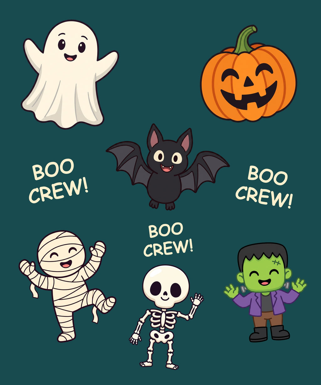 Boo Crew - Teal blanket, full design