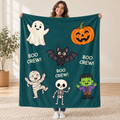 Boo Crew - Teal blanket, held open
