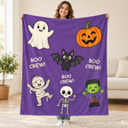 Boo Crew - Purple blanket, held open