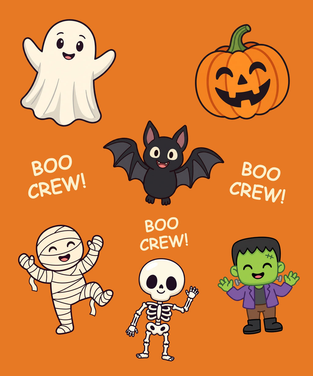 Boo Crew - Orange blanket, full design