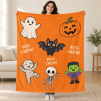 Boo Crew - Orange blanket, held open