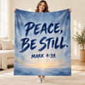 Blue Hour Peace blanket, held open