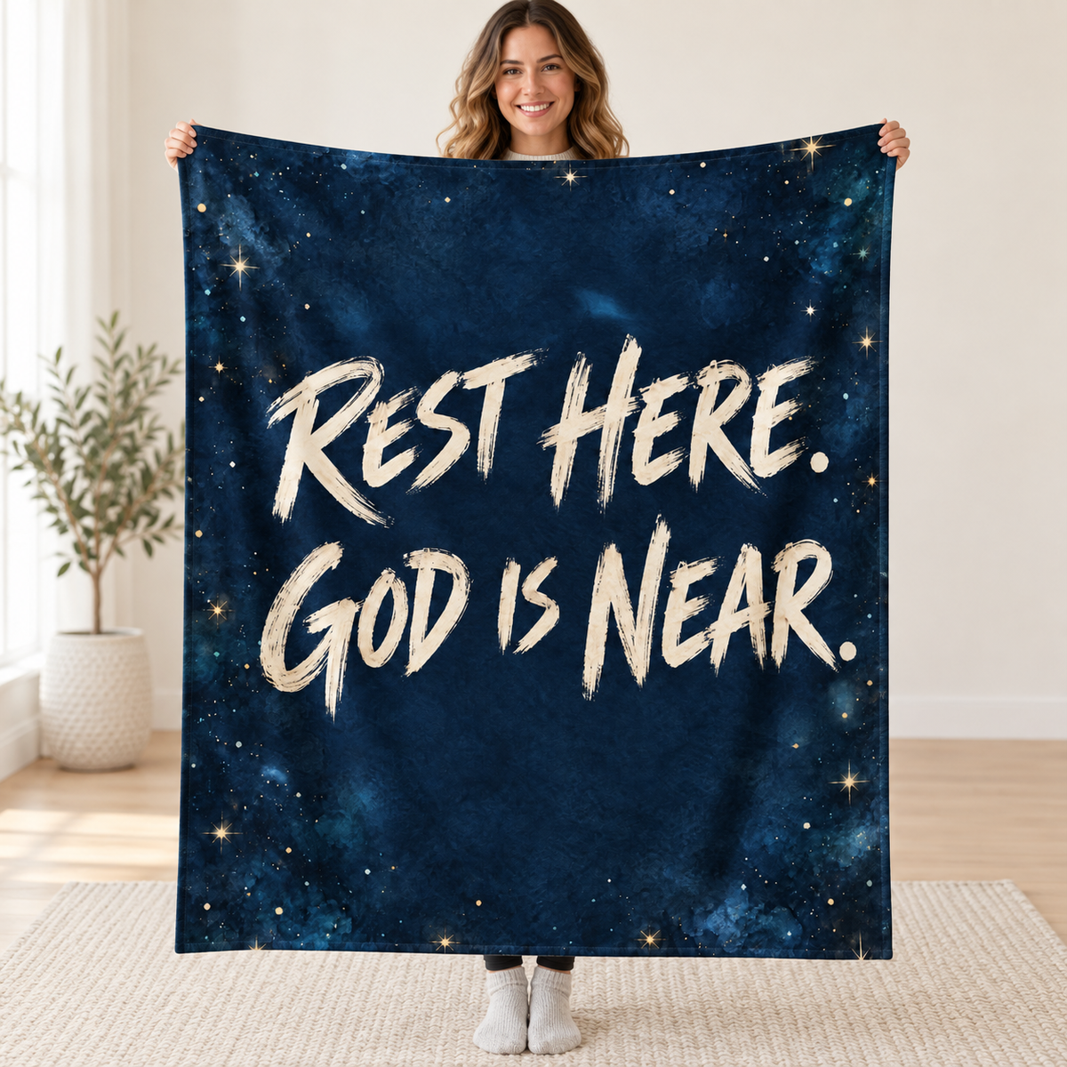 Night of Peace blanket, held open