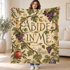 Abide in Me blanket, held open