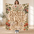 Rooted in Love blanket, held open