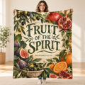 Fruit of the Spirit blanket, held open