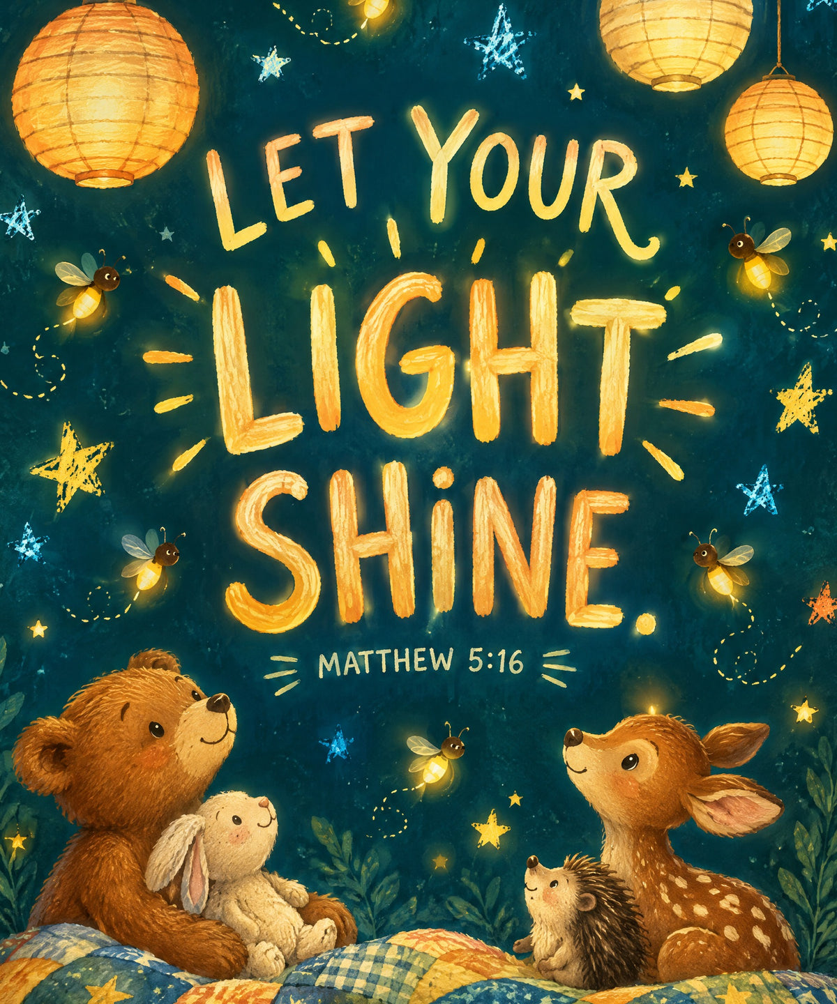 Let Your Light Shine blanket, full design