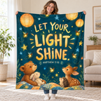Let Your Light Shine blanket, held open