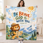 Be Brave blanket, held open