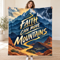 Move Mountains blanket, held open