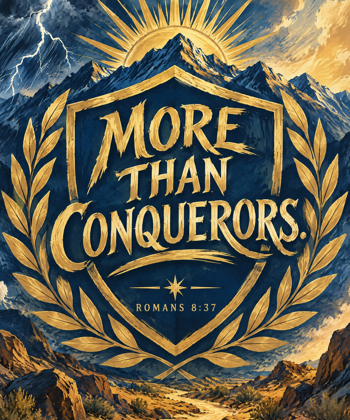 More Than Conquerors blanket, full design