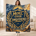 More Than Conquerors blanket, held open
