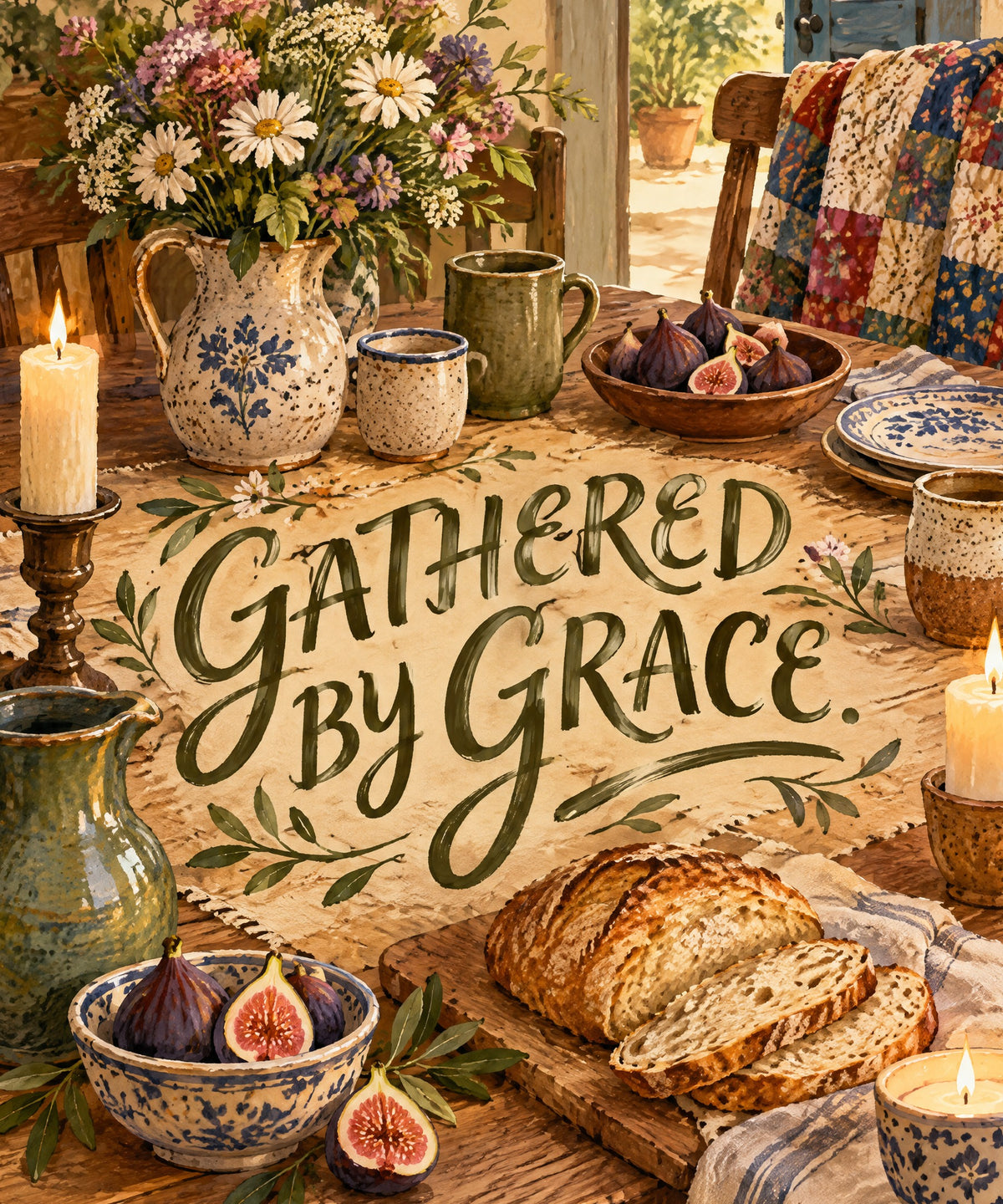 Gathered by Grace blanket, full design