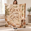 Grace upon Grace blanket, held open