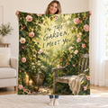In the Garden blanket, held open