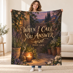 When I Call blanket, held open