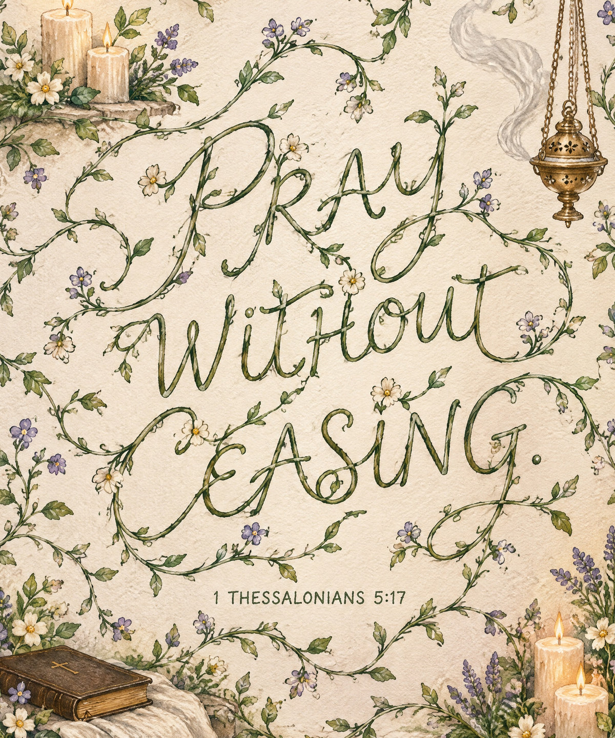 Pray Without Ceasing blanket, full design