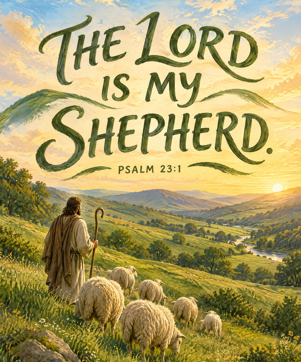 The Lord Is My Shepherd blanket, full design