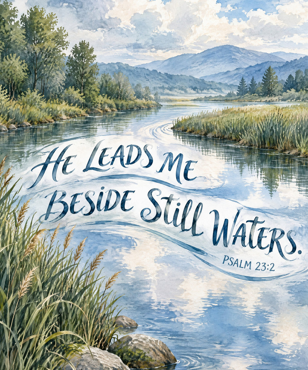 Beside Still Waters blanket, full design
