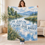Beside Still Waters blanket, held open