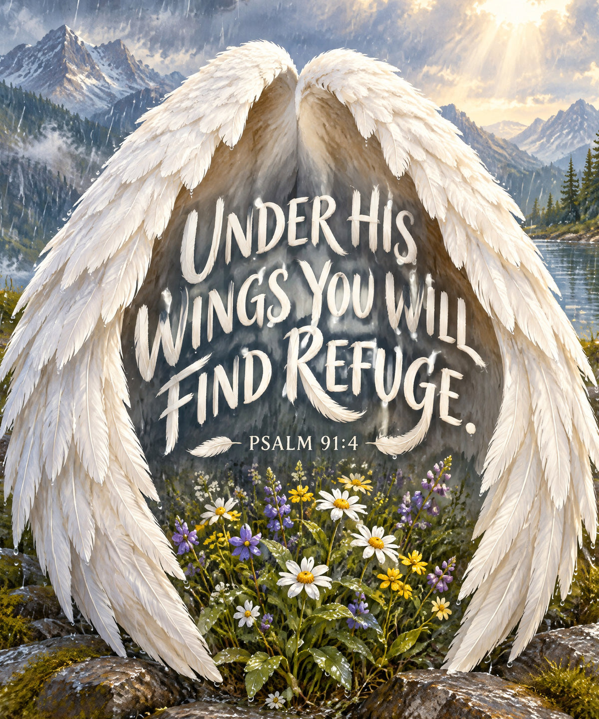 Under His Wings blanket, full design