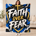 Faith over Fear blanket, held open