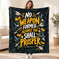 No Weapon blanket, held open