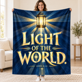 Light of the World blanket, held open