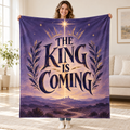 The King Is Coming blanket, held open
