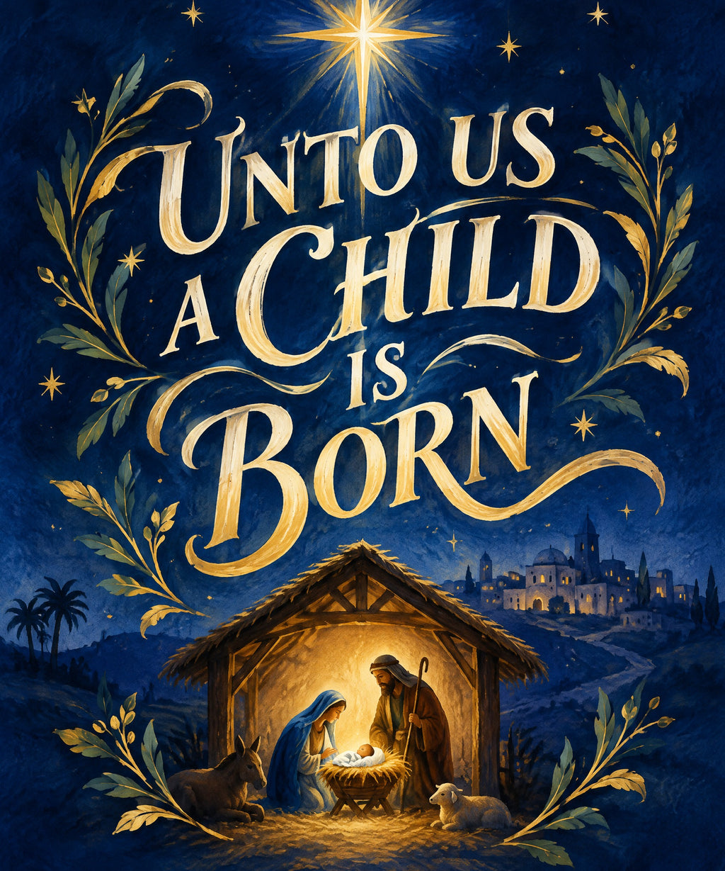 Unto Us a Child Is Born blanket, full design