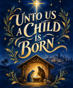 Unto Us a Child Is Born blanket, full design