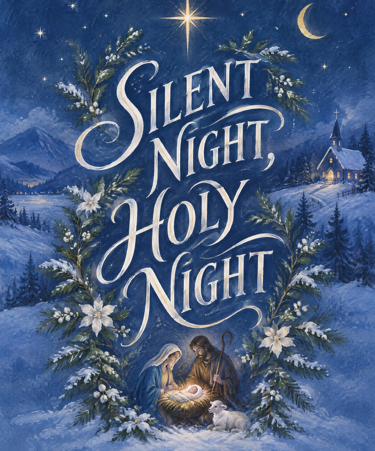 Silent Night, Holy Night blanket, full design