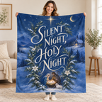 Silent Night, Holy Night blanket, held open