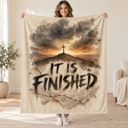 It Is Finished blanket, held open