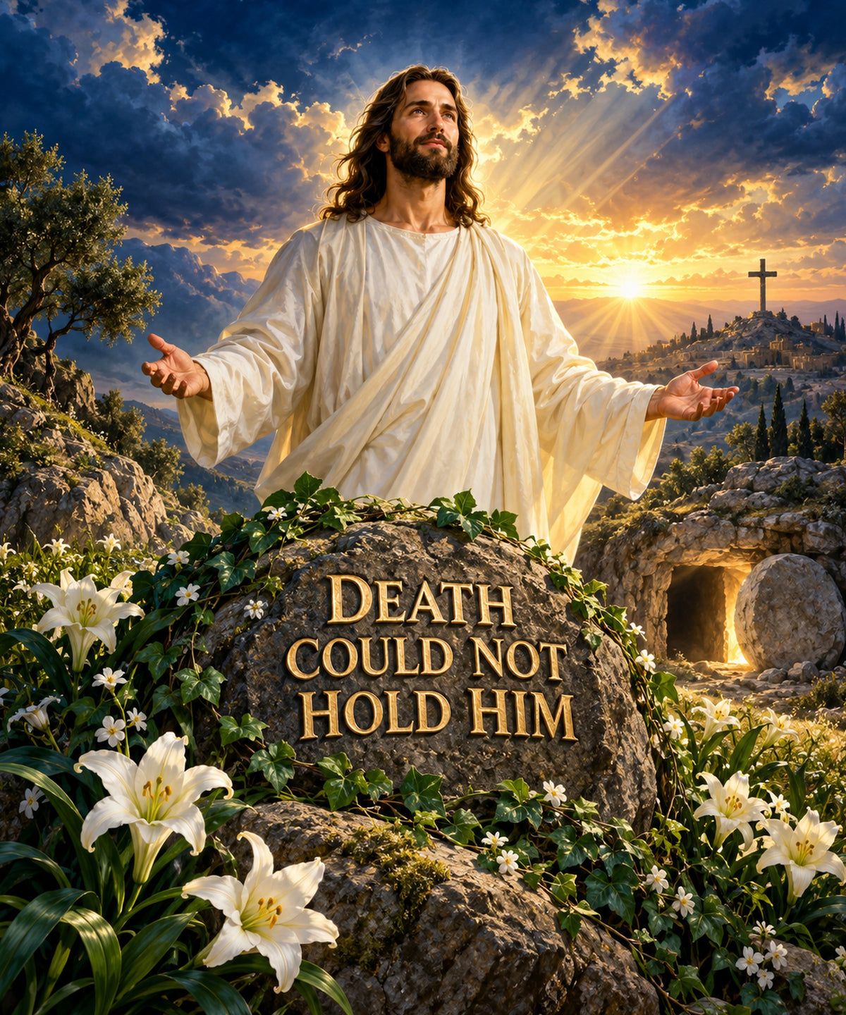 Death Could Not Hold Him blanket, full design