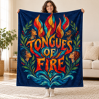Tongues of Fire blanket, held open