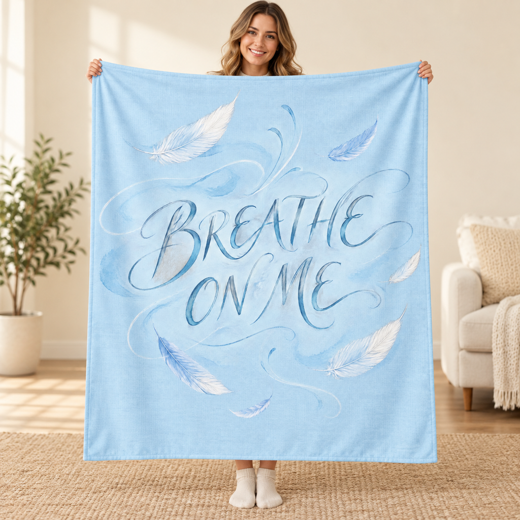 Breathe on Me blanket, held open