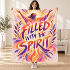 Filled with the Spirit blanket, held open