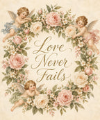 Love Never Fails blanket, full design