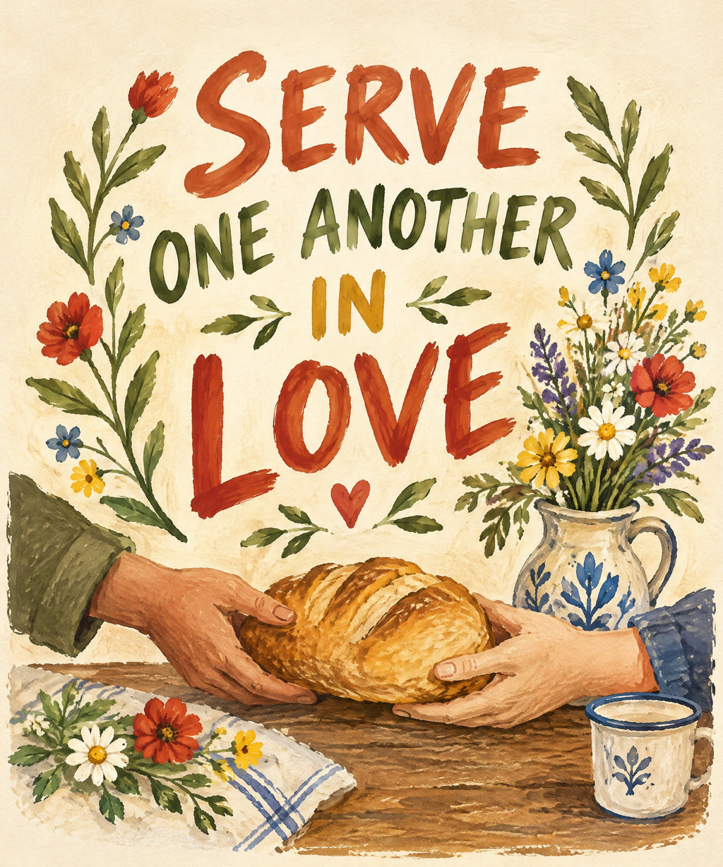 Serve One Another in Love blanket, full design