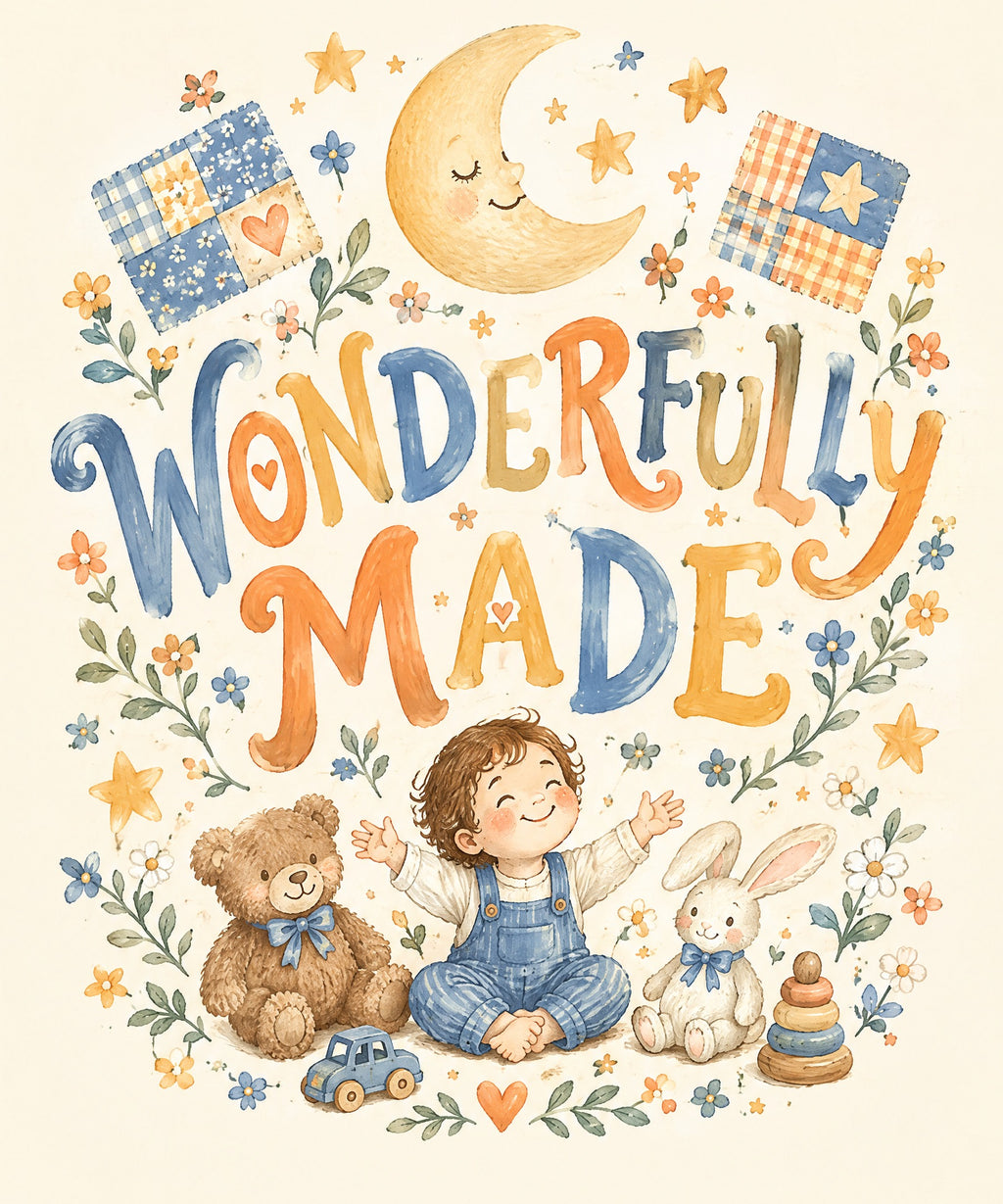 Wonderfully Made blanket, full design