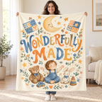 Wonderfully Made blanket, held open