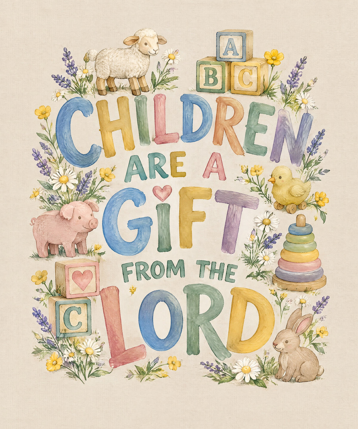 Children Are a Gift from the Lord blanket, full design